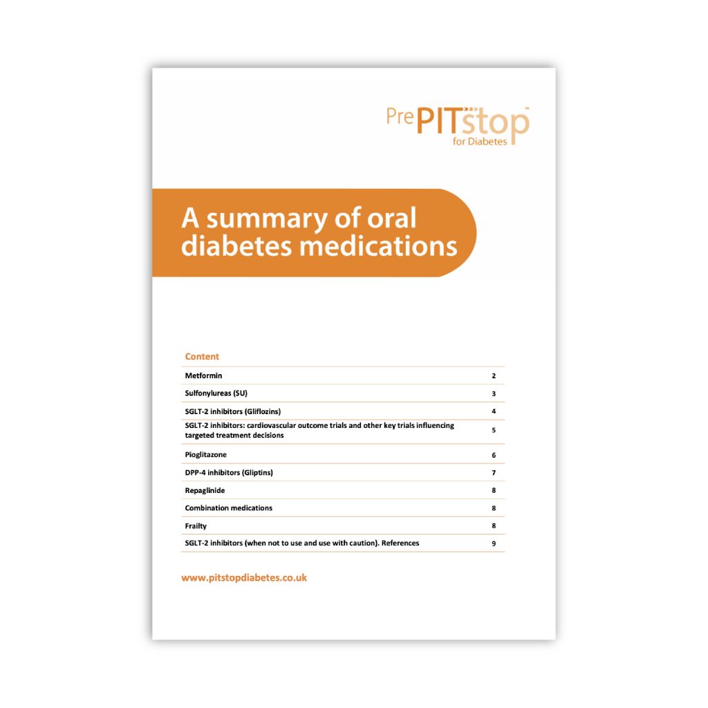 A summary of oral diabetes medications